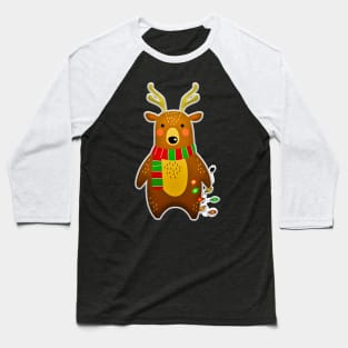 Merry Christmas Bear & Lights Baseball T-Shirt